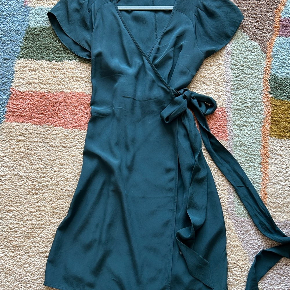 Emerald green Wrap Dress